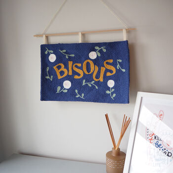 'Bisous' French For Kisses Wall Art Hanging, 4 of 6