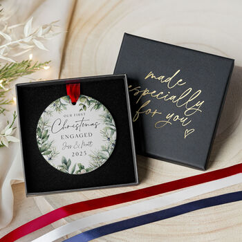 Personalised First Christmas Engaged Ornament 2025, 3 of 7