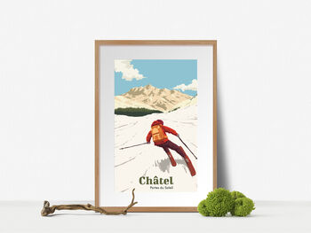 Chatel Ski Resort France Travel Poster Art Print, 4 of 8