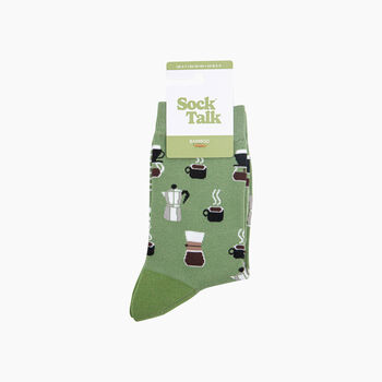 Coffee Lovers Bamboo Socks In Green, 4 of 4
