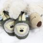 Dotty Fish Cream Bear Soft Leather Baby Shoes With Barefoot Soles, thumbnail 4 of 8