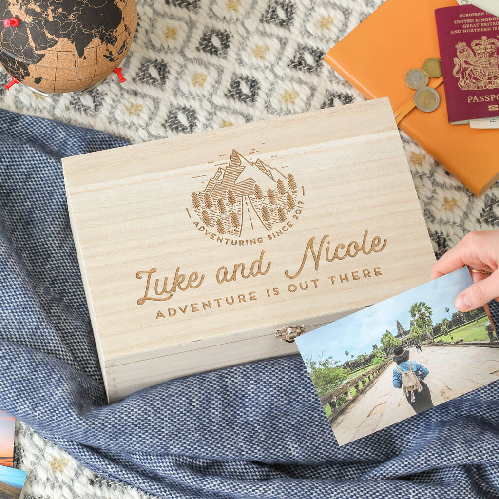 Personalised Travel Adventure Memories Keepsake Box, 1 of 6
