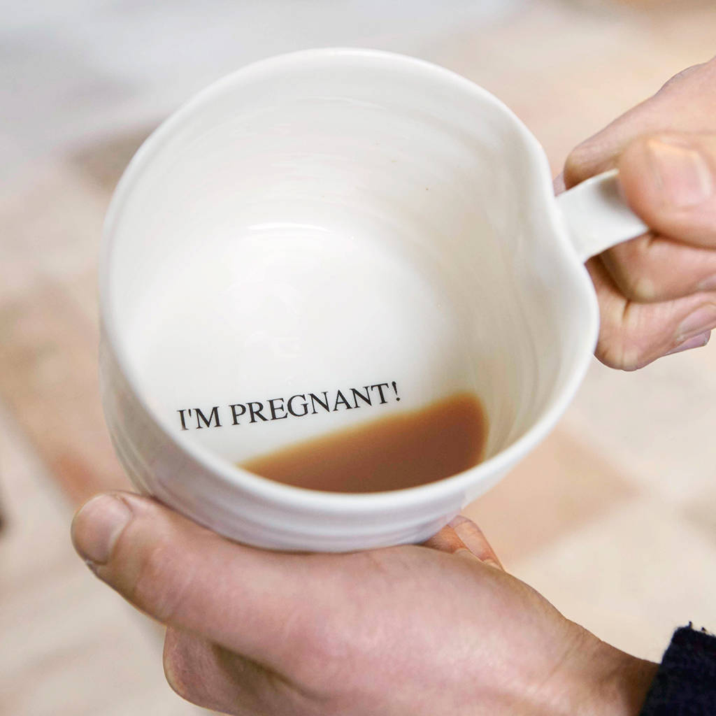 'I'm Pregnant!' Hand Thrown Porcelain Mug, 1 of 3
