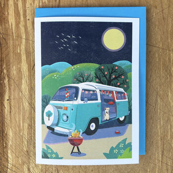 Camper Van Illustrated Blank Card, 2 of 3