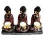 Antique Style Buddha Trio Candle Holder, thumbnail 1 of 3