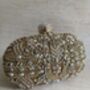 Dark Gold Handcrafted Embroidered Oval Clutch Bag, thumbnail 1 of 10