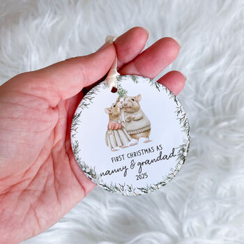 First Xmas Nanny And Grandad Ceramic Ornament Gift, 5 of 7