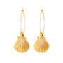 Gold Plated Shell Drop Earrings, thumbnail 2 of 2
