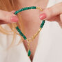 Emerald And Gold Plated Silver Beaded Bracelet, thumbnail 5 of 12