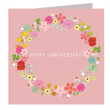 Floral Anniversary Greetings Card, 2 of 5