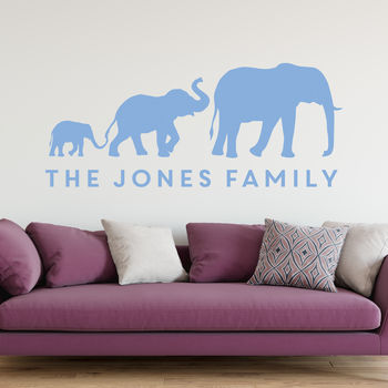 Personalised Elephant Family Wall Sticker New Home, 2 of 4