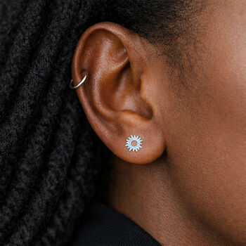 Sterling Silver Sunshine Stud Earrings – 7mm, 2 of 10