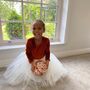 Burnt Orange Long Sleeve Velvet Tutu Dress, thumbnail 4 of 8