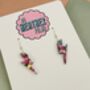 Teal, Purple And Black Glitter Lightning Bolt Earrings Small And Large / Galaxy Gift Celestial Statement Gift / Alt Style Gift, thumbnail 6 of 8