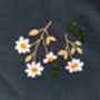 Hand Embroidery Daisy Linen Apron, thumbnail 4 of 5