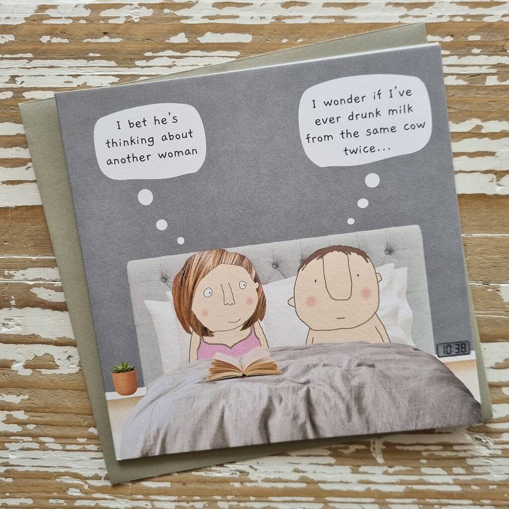 'I Bet He's Thinking About…' Greetings Card
