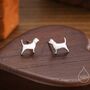 Sterling Silver Tiny Beagle Dog Stud Earrings, thumbnail 1 of 11