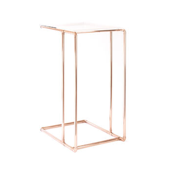 Handmade Side Table In Copper With Acrylic Top, 2 of 6