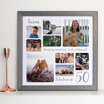 Personalised 50th Birthday Square Photo Collage, 4 of 11