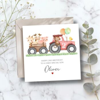 Safari Train Animals Birthday Card For Any Age, Colour Choices, 4 of 5