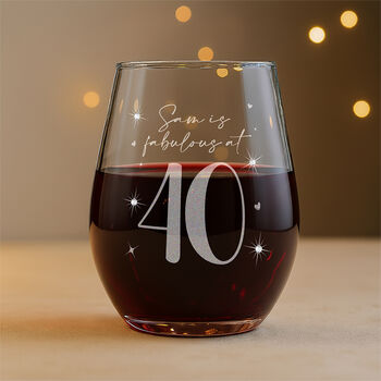 Any Age Birthday Diamante Crystal Embellished Stemless Glass, 2 of 9