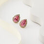 Pink Swarovski Crystal Teardrop Stud Earrings, thumbnail 6 of 6