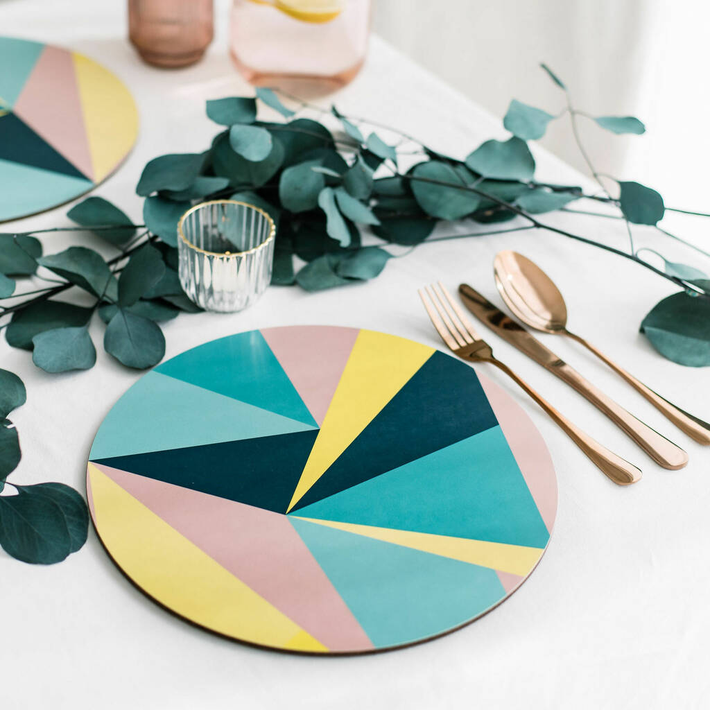Angles Geometric Round Placemat Set By MAiK