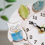 Owls And Leaves Small Mantel Clock, thumbnail 7 of 8