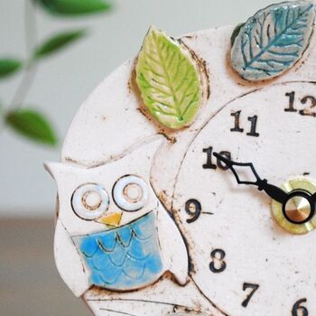 Owls And Leaves Small Mantel Clock, 7 of 8