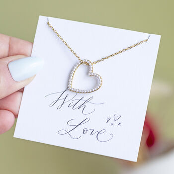 Pearl Outline Heart Pendant Necklace, 4 of 7