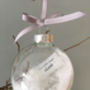 Personalised Memorial Christmas Feather Filled Bauble, thumbnail 10 of 10