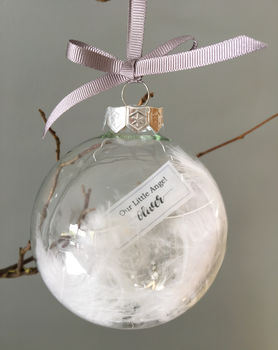 Personalised Memorial Christmas Feather Filled Bauble, 10 of 10
