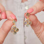 Labradorite Clover Gold Plated Silver Stud Earrings, thumbnail 6 of 12