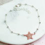 Personalised 18ct Gold Plated And Silver Star Bracelet, thumbnail 2 of 4