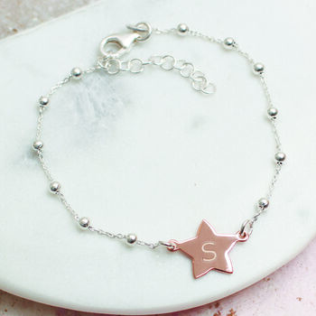 Personalised 18ct Gold Plated And Silver Star Bracelet, 2 of 4