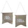 Vintage Hessian Mr And Mrs Flag Signs, thumbnail 2 of 2