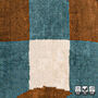 Geometric Blue And Brown Velvet Pillow Cover 50x50cm, thumbnail 4 of 6