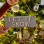 Let It Snow Christmas Hanging Wooden Sign, thumbnail 1 of 2