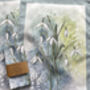 Snowdrop Watercolour Cotton Tea Towel, thumbnail 2 of 2