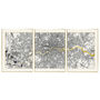 London Triptych Map Screen Prints | White And Gold, thumbnail 1 of 6