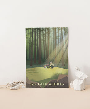 Go Geocaching Travel Poster Art Print, 3 of 8