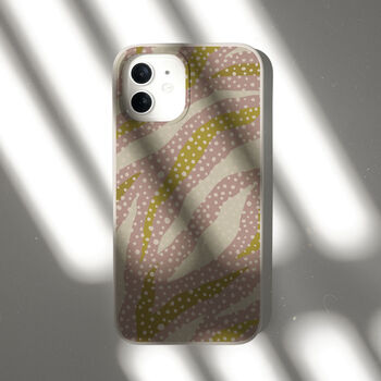 Pink Abstract Dots Biodegradable Phone Case, 7 of 7