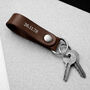 Handmade Personalised Special Date Thick Leather Belt Loop Keyring, thumbnail 1 of 6