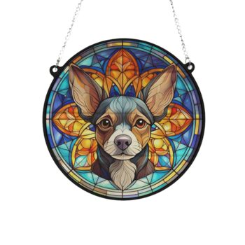 Chihuahua Black Stained Glass Effect Suncatcher, 2 of 3