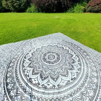 Large Ombre Mandala Picnic Blanket, 5 of 6