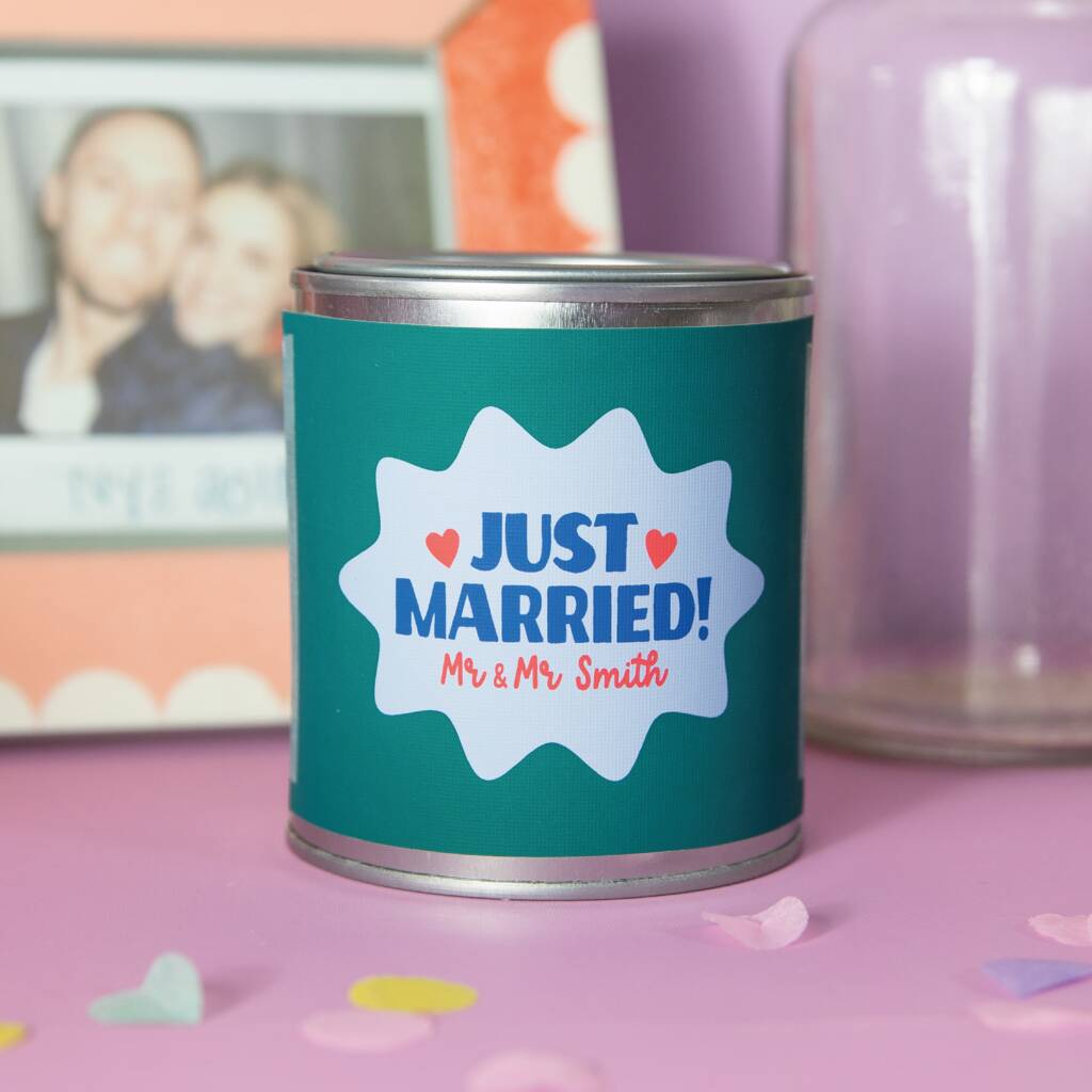Personalised Just Married Candle Wedding Gift By Edit A Store