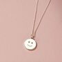 Happy Face Birthstone Disc Necklace, thumbnail 3 of 8