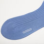 Mens Denim Blue Luxury Ribbed Dress Socks, thumbnail 4 of 6