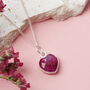 Sterling Silver Heart Ruby Gemstone Necklace, thumbnail 1 of 7