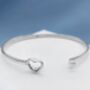 Personalised Sterling Silver Heart Bangle, thumbnail 5 of 6